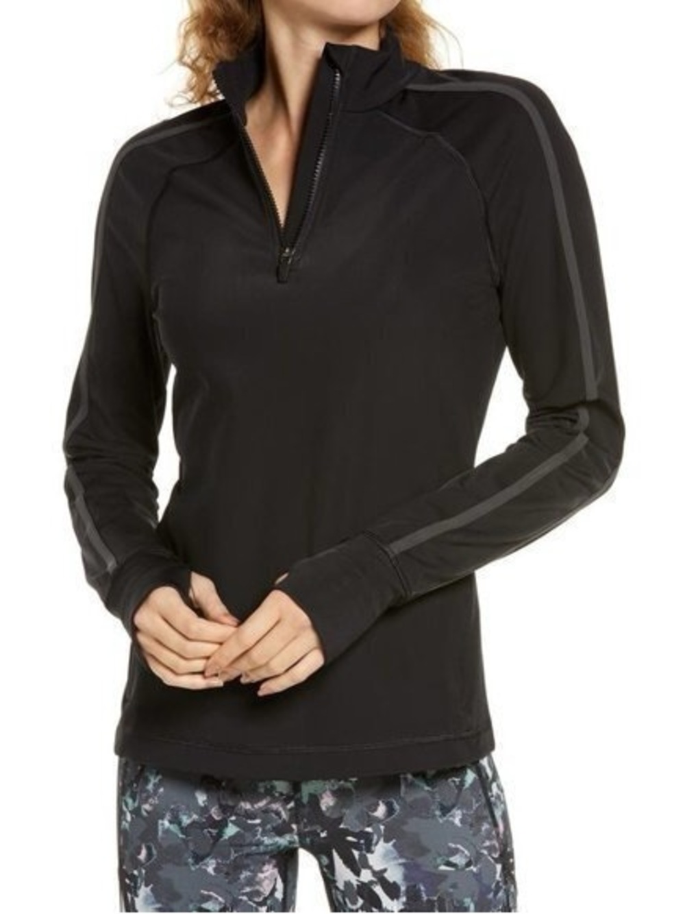 Sweaty Betty Thermodynamic Half Zip Black Pullover Top